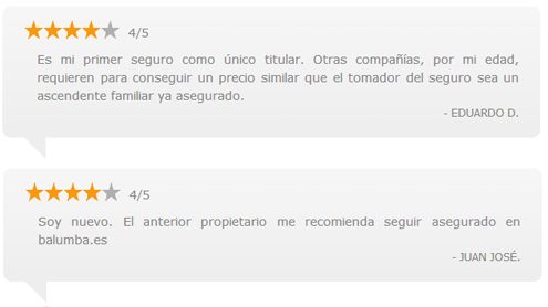 opinión seguros Balumba jóvenes